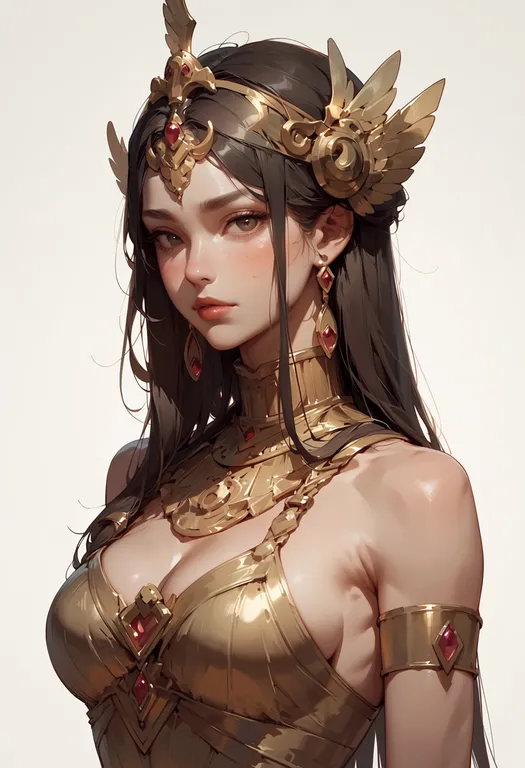 masterpiece, best quality, score_7, safe, aphrodite (mythology), mythology, solo, upper body, simple background — by k3scat, made with ComfyUI