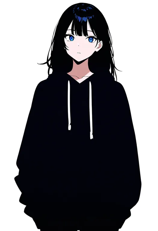masterpiece, best quality, newest, absurdres, highres, safe, drawstring, 1girl, solo, simple_background — by k3scat, made with ComfyUI