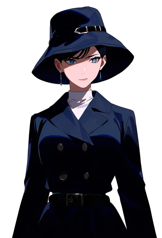 masterpiece, best quality, newest, absurdres, highres, safe, hat_belt, 1girl, solo, simple_background — by k3scat, made with ComfyUI