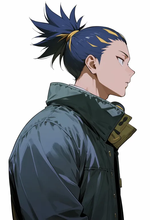 masterpiece, best quality, score_7, safe, nara shikamaru, solo, upper body, simple background — by k3scat, made with ComfyUI