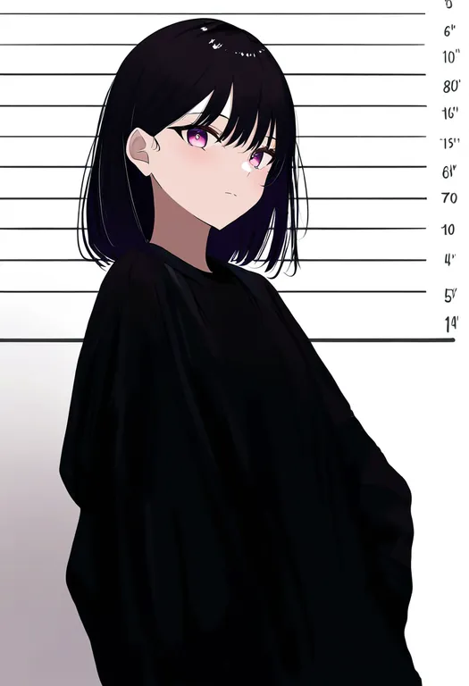 masterpiece, best quality, newest, absurdres, highres, safe, height_chart, 1girl, solo, simple_background — by k3scat, made with ComfyUI