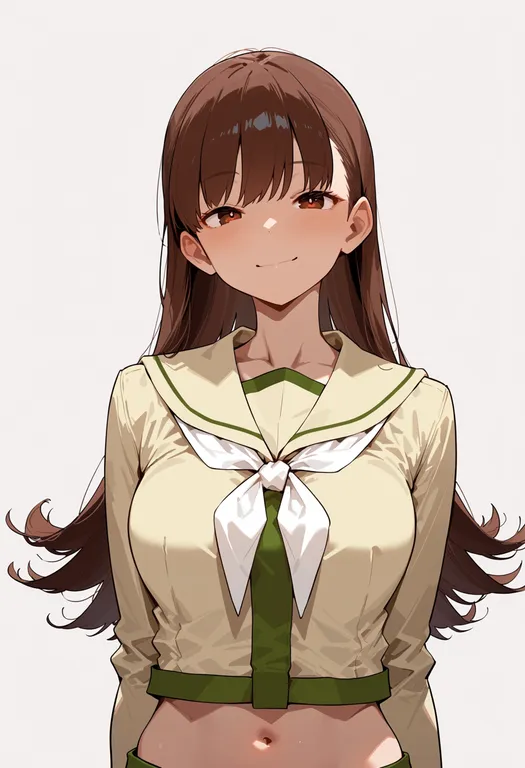 masterpiece, best quality, score_7, safe, ooi kai ni (kancolle), solo, upper body, simple background — by k3scat, made with ComfyUI
