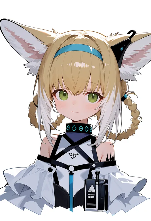 masterpiece, best quality, score_7, safe, suzuran (arknights), arknights, solo, upper body, simple background — by k3scat, made with ComfyUI