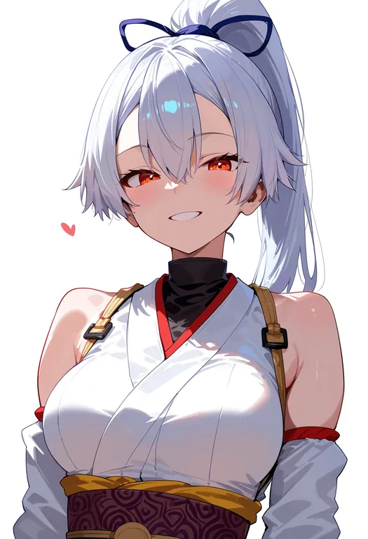 masterpiece, best quality, score_7, safe, tomoe gozen (first ascension) (fate), solo, upper body, simple background — by k3scat, made with ComfyUI