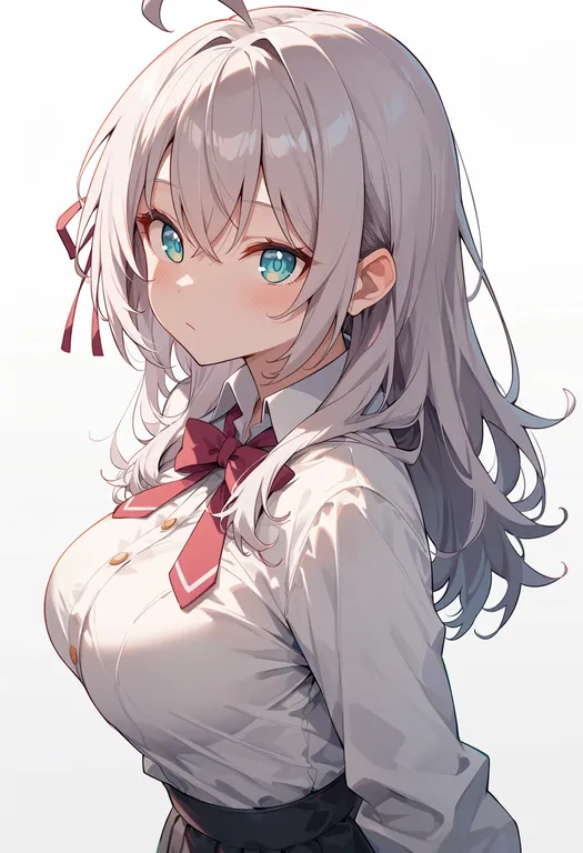 masterpiece, best quality, score_7, safe, alisa mikhailovna kujou, solo, upper body, simple background — by k3scat, made with ComfyUI