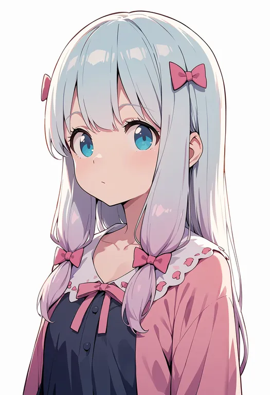 masterpiece, best quality, score_7, safe, izumi sagiri, solo, upper body, simple background — by k3scat, made with ComfyUI