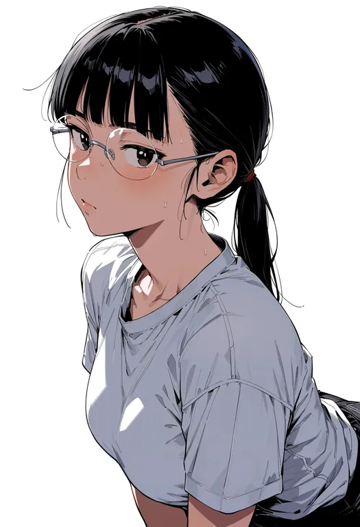 masterpiece, best quality, score_7, safe, sakamoto mio, solo, upper body, simple background — by k3scat, made with ComfyUI