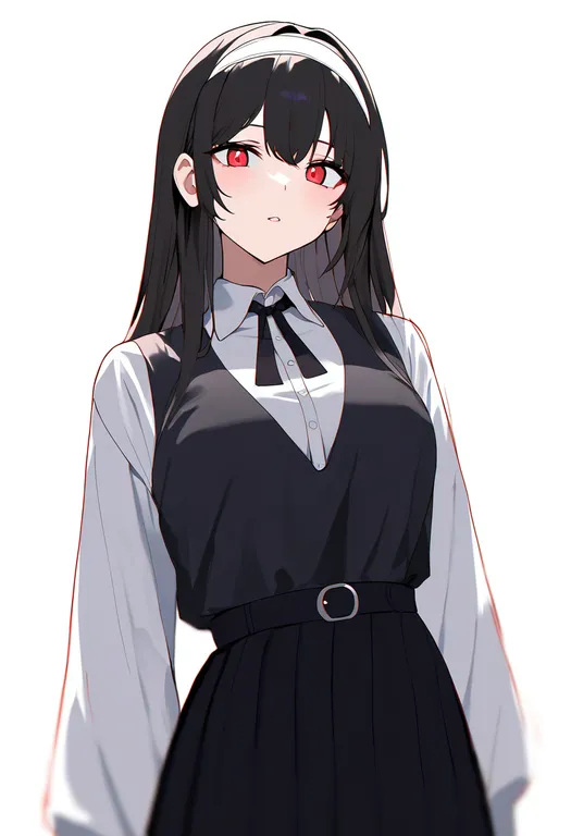 masterpiece, best quality, newest, absurdres, highres, safe, white_headband, 1girl, solo, simple_background — by k3scat, made with ComfyUI