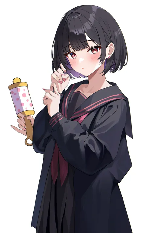 masterpiece, best quality, newest, absurdres, highres, safe, rattle, 1girl, solo, simple_background — by k3scat, made with ComfyUI