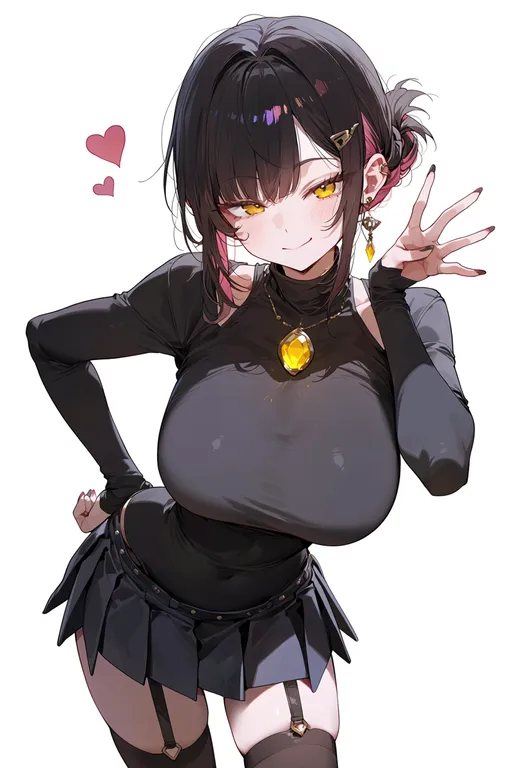 masterpiece, best quality, score_7, safe, yellow gem, 1girl, solo, simple background — by k3scat, made with ComfyUI