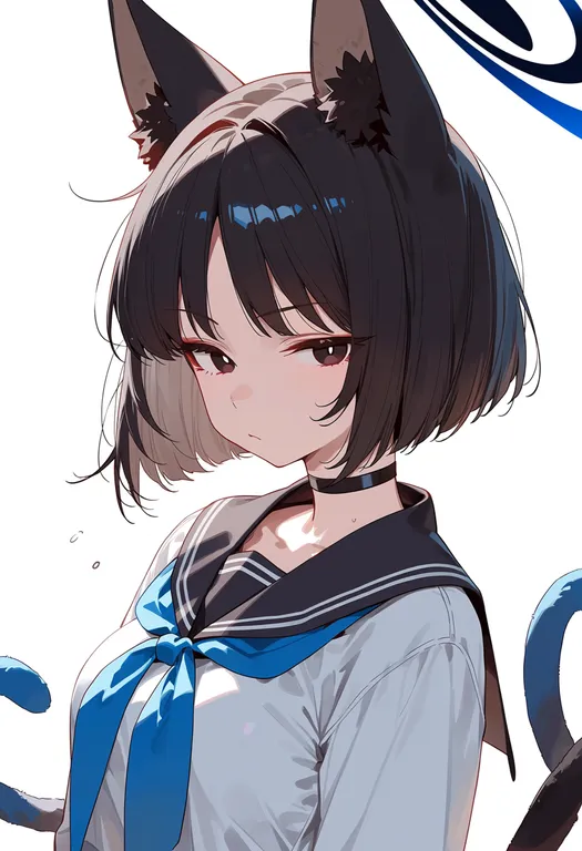 masterpiece, best quality, score_7, safe, kikyou (blue archive), blue archive, solo, upper body, simple background — by k3scat, made with ComfyUI