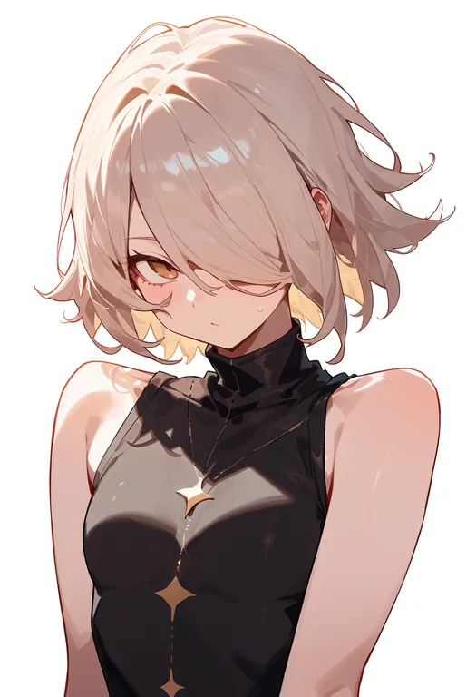 masterpiece, best quality, score_7, safe, karna (fate), solo, upper body, simple background — by k3scat, made with ComfyUI