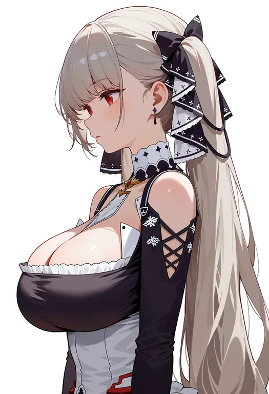 masterpiece, best quality, score_7, safe, formidable (azur lane), azur lane, solo, upper body, simple background — by k3scat, made with ComfyUI