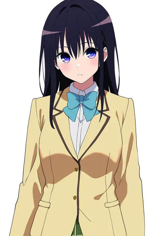 masterpiece, best quality, newest, absurdres, highres, safe, sainan_high_school_uniform, 1girl, solo, simple_background — by k3scat, made with ComfyUI