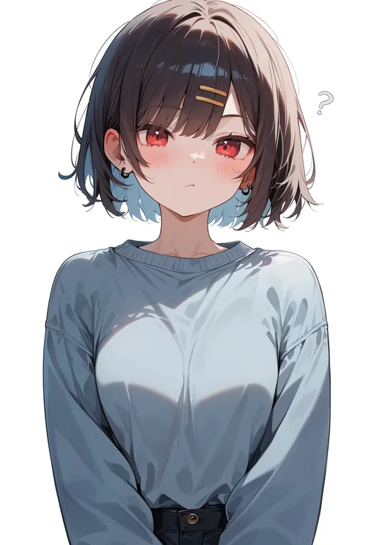 masterpiece, best quality, score_7, safe, nira-chan, solo, upper body, simple background — by k3scat, made with ComfyUI