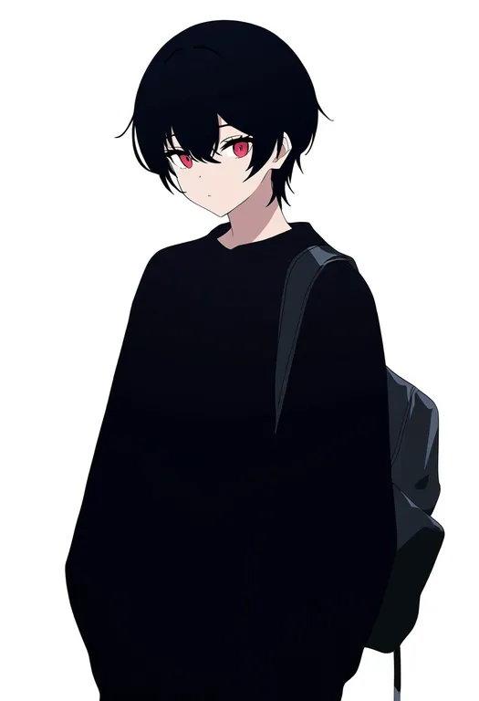 masterpiece, best quality, newest, absurdres, highres, safe, black_bag, 1girl, solo, simple_background — by k3scat, made with ComfyUI