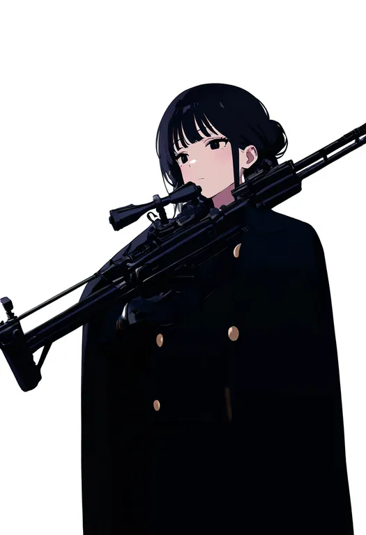 masterpiece, best quality, newest, absurdres, highres, safe, bipod, 1girl, solo, simple_background — by k3scat, made with ComfyUI