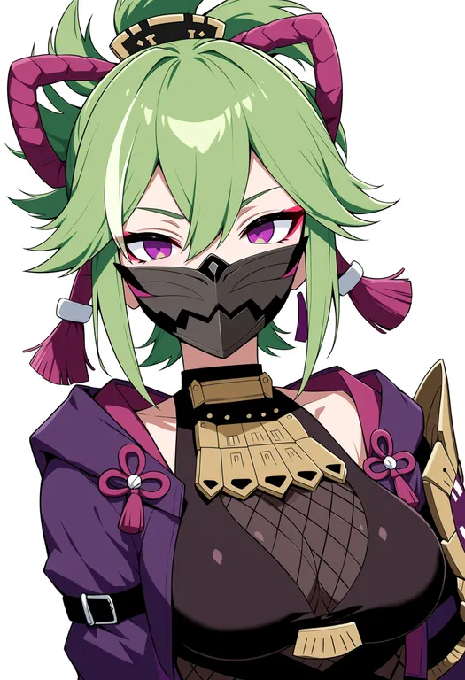 masterpiece, best quality, score_7, safe, kuki shinobu, solo, upper body, simple background — by k3scat, made with ComfyUI