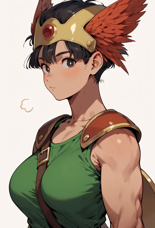 masterpiece, best quality, score_7, safe, hero (dq3), solo, upper body, simple background — by k3scat, made with ComfyUI