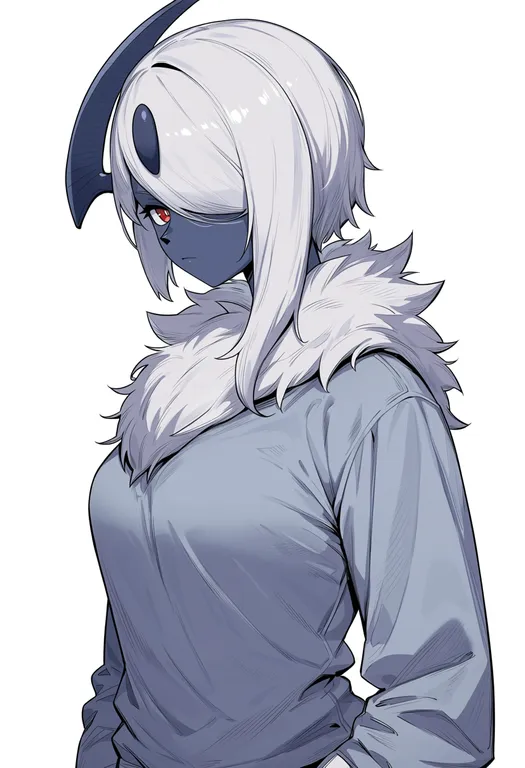 masterpiece, best quality, score_7, safe, absol, solo, upper body, simple background — by k3scat, made with ComfyUI