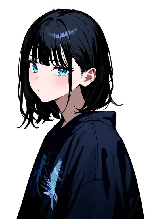 masterpiece, best quality, newest, absurdres, highres, safe, fish_print, 1girl, solo, simple_background — by k3scat, made with ComfyUI