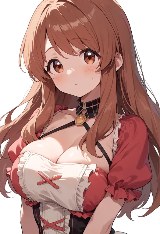 masterpiece, best quality, score_7, safe, asahina mikuru, solo, upper body, simple background — by k3scat, made with ComfyUI