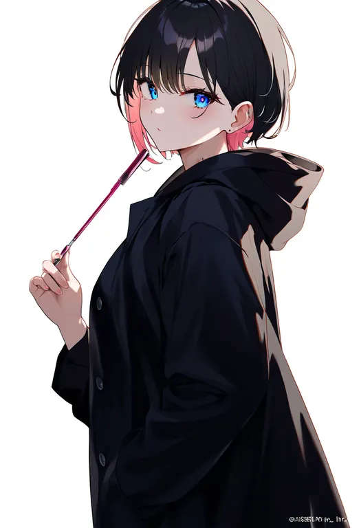 masterpiece, best quality, newest, absurdres, highres, safe, copyright_notice, 1girl, solo, simple_background — by k3scat, made with ComfyUI
