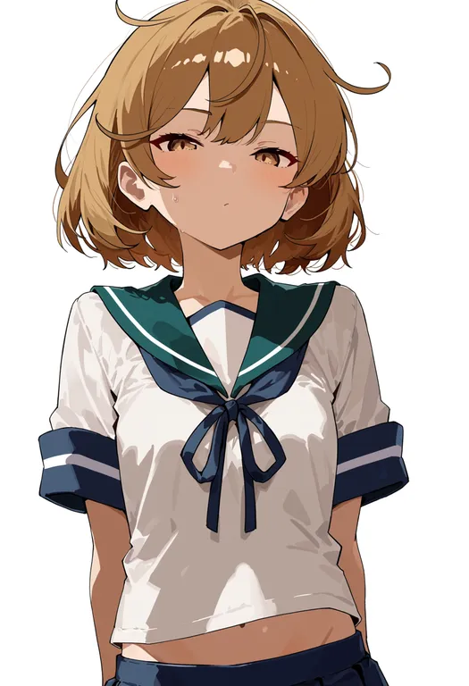 masterpiece, best quality, score_7, safe, oboro (kancolle), solo, upper body, simple background — by k3scat, made with ComfyUI