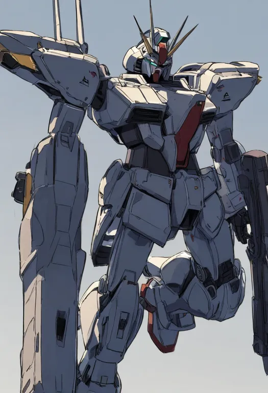 masterpiece, best quality, general, mobile suit, 1girl, solo, simple background — by k3scat, made with ComfyUI