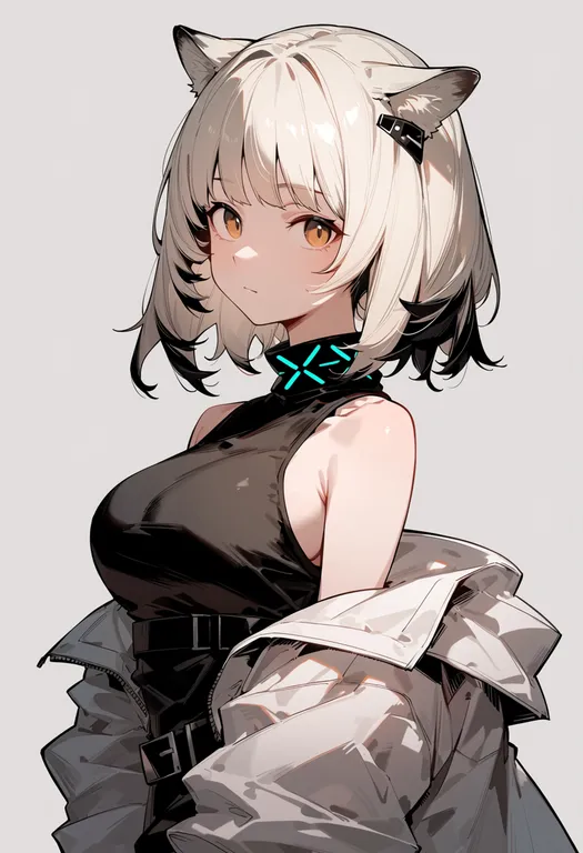 masterpiece, best quality, score_7, safe, fluorite (arknights), arknights, solo, upper body, simple background — by k3scat, made with ComfyUI