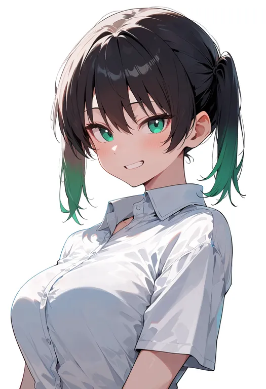 masterpiece, best quality, score_7, safe, takasaki yu, solo, upper body, simple background — by k3scat, made with ComfyUI