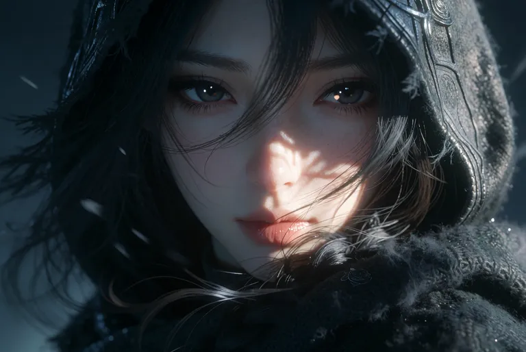 zidiusArt, --preview，wdlc48, Ani2rel, wdljql, Cinematic close-up portrait of a beautiful East Asian woman with dark… — by 天才美少女, made with ComfyUI