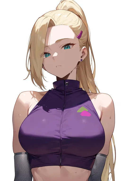 masterpiece, best quality, score_7, safe, yamanaka ino, solo, upper body, simple background — by k3scat, made with ComfyUI