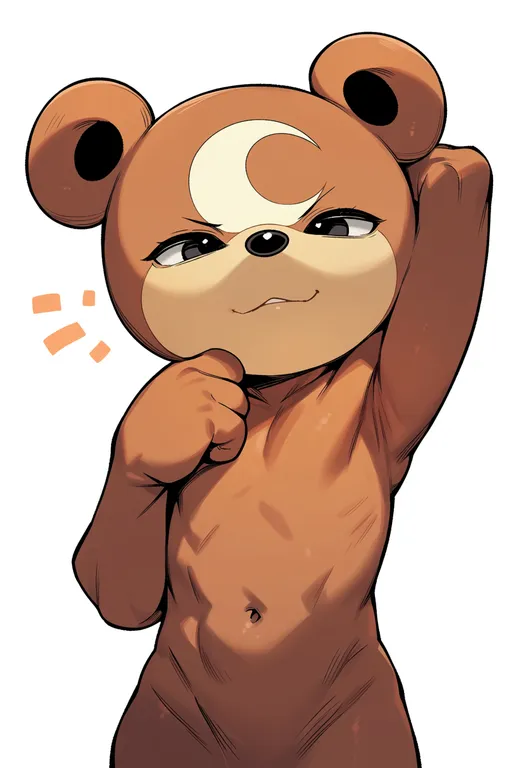 masterpiece, best quality, score_7, safe, teddiursa, solo, upper body, simple background — by k3scat, made with ComfyUI