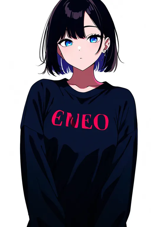 masterpiece, best quality, newest, absurdres, highres, safe, print_sweater, 1girl, solo, simple_background — by k3scat, made with ComfyUI