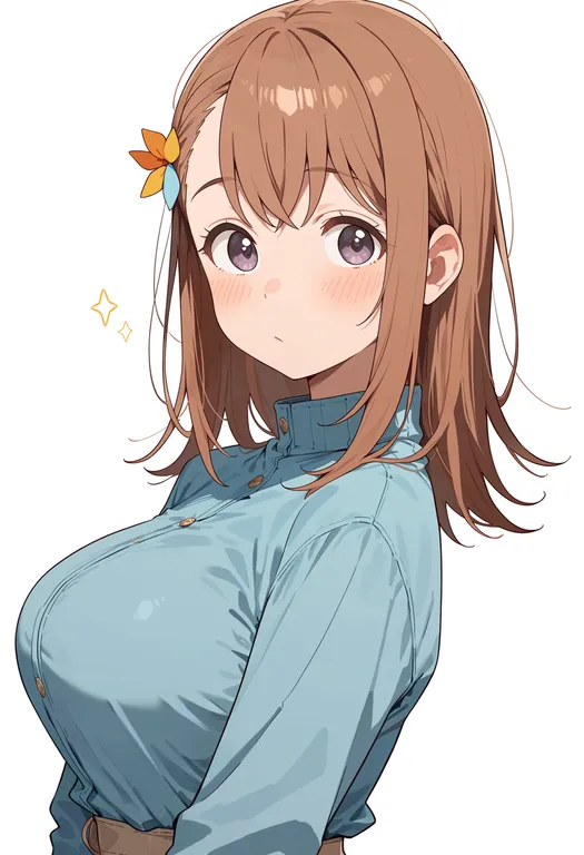 masterpiece, best quality, score_7, safe, hanasato minori, solo, upper body, simple background — by k3scat, made with ComfyUI