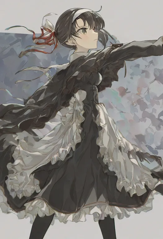 masterpiece, best quality, general, ef (visual novel), solo, simple background — by k3scat, made with ComfyUI