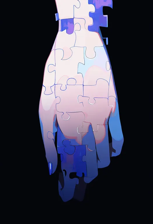 masterpiece, best quality, newest, absurdres, highres, safe, puzzle_piece, 1girl, solo, simple_background — by k3scat, made with ComfyUI