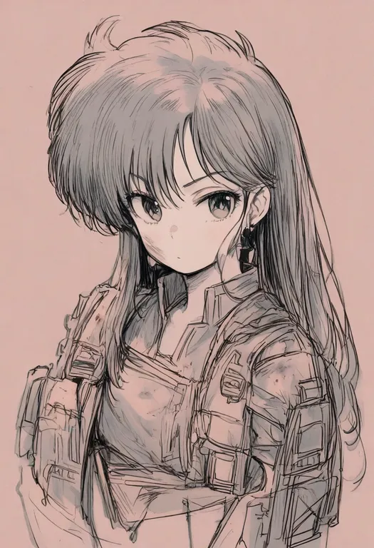 masterpiece, best quality, general, dirty pair, solo, simple background — by k3scat, made with ComfyUI