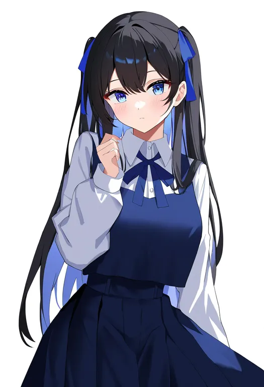 masterpiece, best quality, newest, absurdres, highres, safe, blue_ribbon, 1girl, solo, simple_background — by k3scat, made with ComfyUI