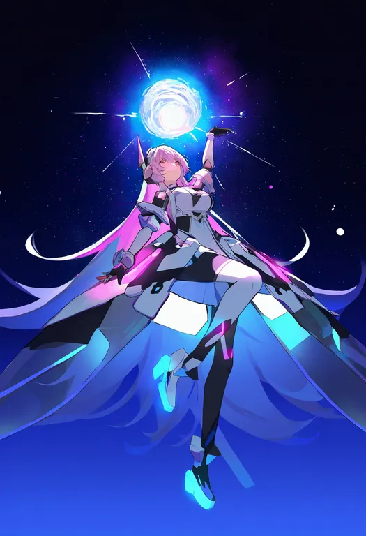 masterpiece, best quality, newest, absurdres, highres, safe, cosmic_break, solo, simple_background — by k3scat, made with ComfyUI