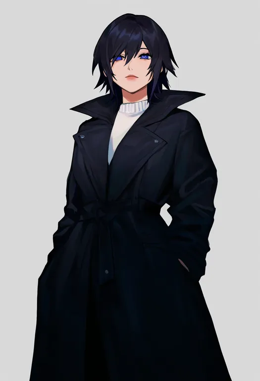 masterpiece, best quality, newest, absurdres, highres, safe, black_coat_(kingdom_hearts), 1girl, solo, simple_background — by k3scat, made with ComfyUI