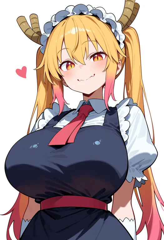 masterpiece, best quality, score_7, safe, tohru (maidragon), solo, upper body, simple background — by k3scat, made with ComfyUI