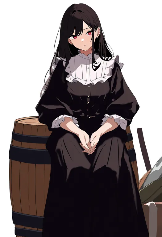 masterpiece, best quality, newest, absurdres, highres, safe, barrel, 1girl, solo, simple_background — by k3scat, made with ComfyUI