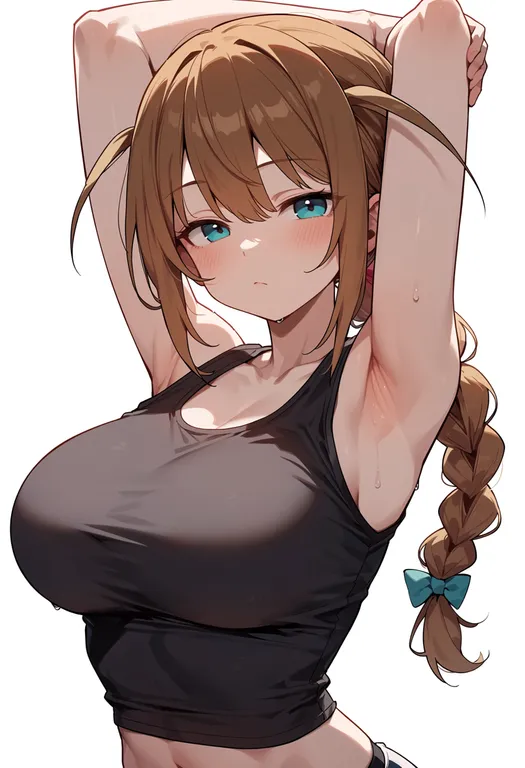masterpiece, best quality, score_7, safe, baba konomi, solo, upper body, simple background — by k3scat, made with ComfyUI