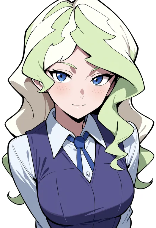 masterpiece, best quality, score_7, safe, diana cavendish, solo, upper body, simple background — by k3scat, made with ComfyUI