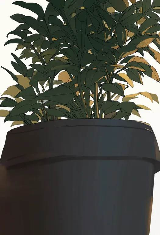 masterpiece, best quality, newest, absurdres, highres, safe, potted_plant, 1girl, solo, simple_background — by k3scat, made with ComfyUI