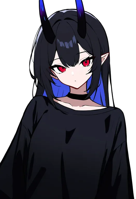 masterpiece, best quality, newest, absurdres, highres, safe, multicolored_horns, 1girl, solo, simple_background — by k3scat, made with ComfyUI