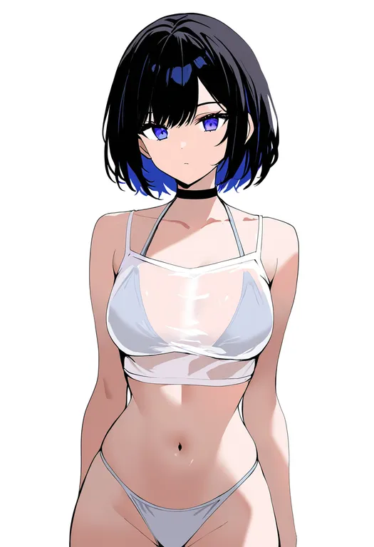 masterpiece, best quality, newest, absurdres, highres, safe, see-through_bikini, 1girl, solo, simple_background — by k3scat, made with ComfyUI