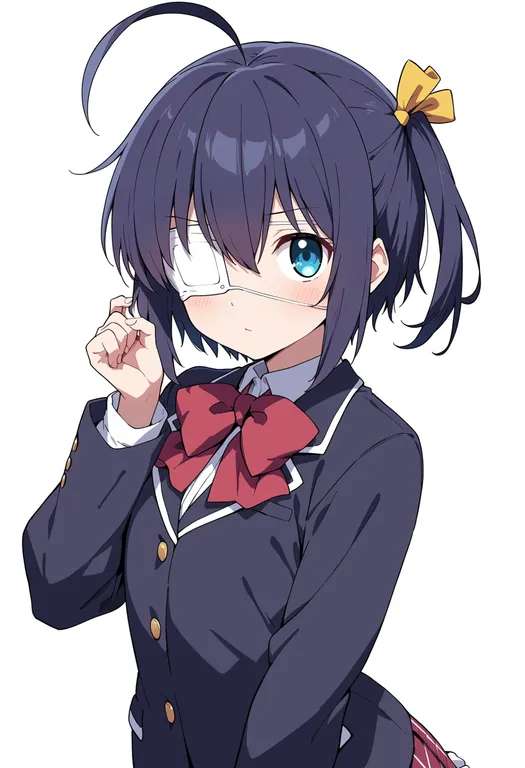 masterpiece, best quality, score_7, safe, takanashi rikka, solo, upper body, simple background — by k3scat, made with ComfyUI